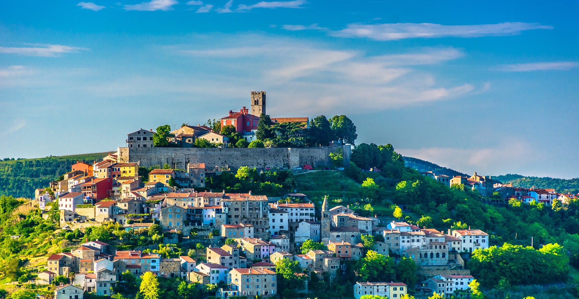 Motovun in Istria seen in daylight