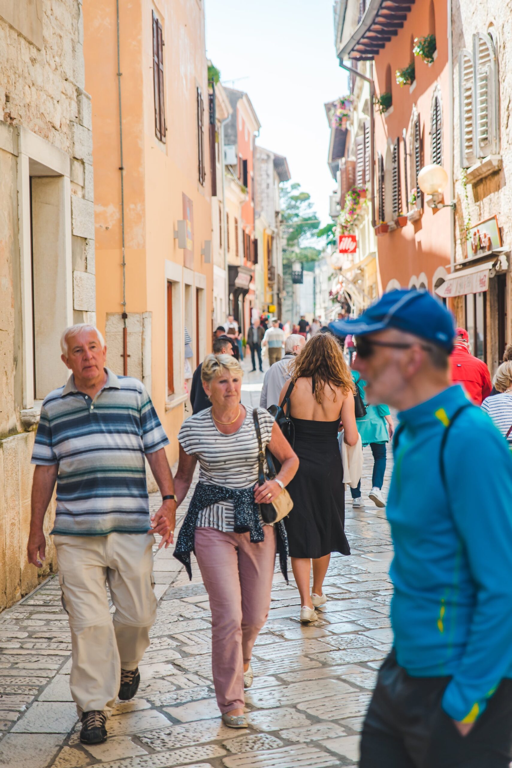 Tourists in Porec, Croatia